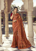 Vsaree Red Banglori Printed Pallu And Designer Border Saree With Banglori Blouse For Women