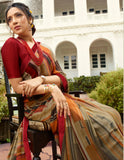 Vsaree Grey Banglory Designer And Printed Work With Georgette Saree And Heavy Rich Pallu