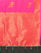 Vsaree Dark Pink Soft Silk Saree With Heavy Rich Pallu And Zari Weaving Work With Blouse