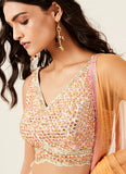 دمية نسائية حريرية مطبوعة بأعمال المصمم المطرزة LEHENGA CHOLI 