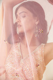 دمية نسائية حريرية مطبوعة بأعمال المصمم المطرزة LEHENGA CHOLI 