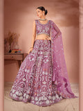 ملابس نسائية من LAVENDER PREMIUM NET SEQUANCE وMulti Thread مناسبة للعمل، ملابس LEHENGA CHOLI 