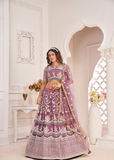 فراشة بصلية وردية نسائية شبكية مطرزة بخيط مهرجانات العمل LEHENGA CHOLI 
