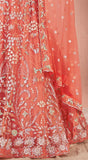 ملابس نسائية Peach PREMIUM NET SEQUANCE وMulti Thread Work مناسبة WEAR LEHENGA CHOLI 