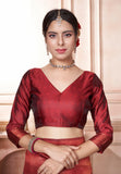 Vsaree Brown Faux Kanjivaram Silk Saree With Designer Zari Weaving Border And Blouse