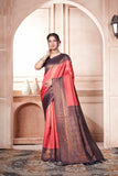 Vsaree Light Blue Faux Kanjivaram Silk Saree With Designer Zari Weaving Border And Blouse