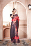 Vsaree Light Blue Faux Kanjivaram Silk Saree With Designer Zari Weaving Border And Blouse