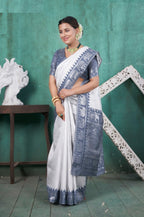 Vsaree Blue Faux Kanjivaram Silk Saree With Designer Zari Weaving Border And Blouse
