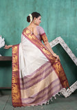 Vsaree Wine Faux Kanjivaram Silk Saree With Designer Zari Weaving Border And Blouse