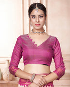 Vsaree Cream Faux Kanjivaram Silk Saree With Designer Zari Weaving Border And Blouse