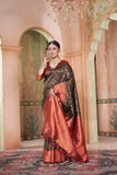 Vsaree Mahendi Faux Kanjivaram Silk Saree With Designer Zari Weaving Border And Blouse