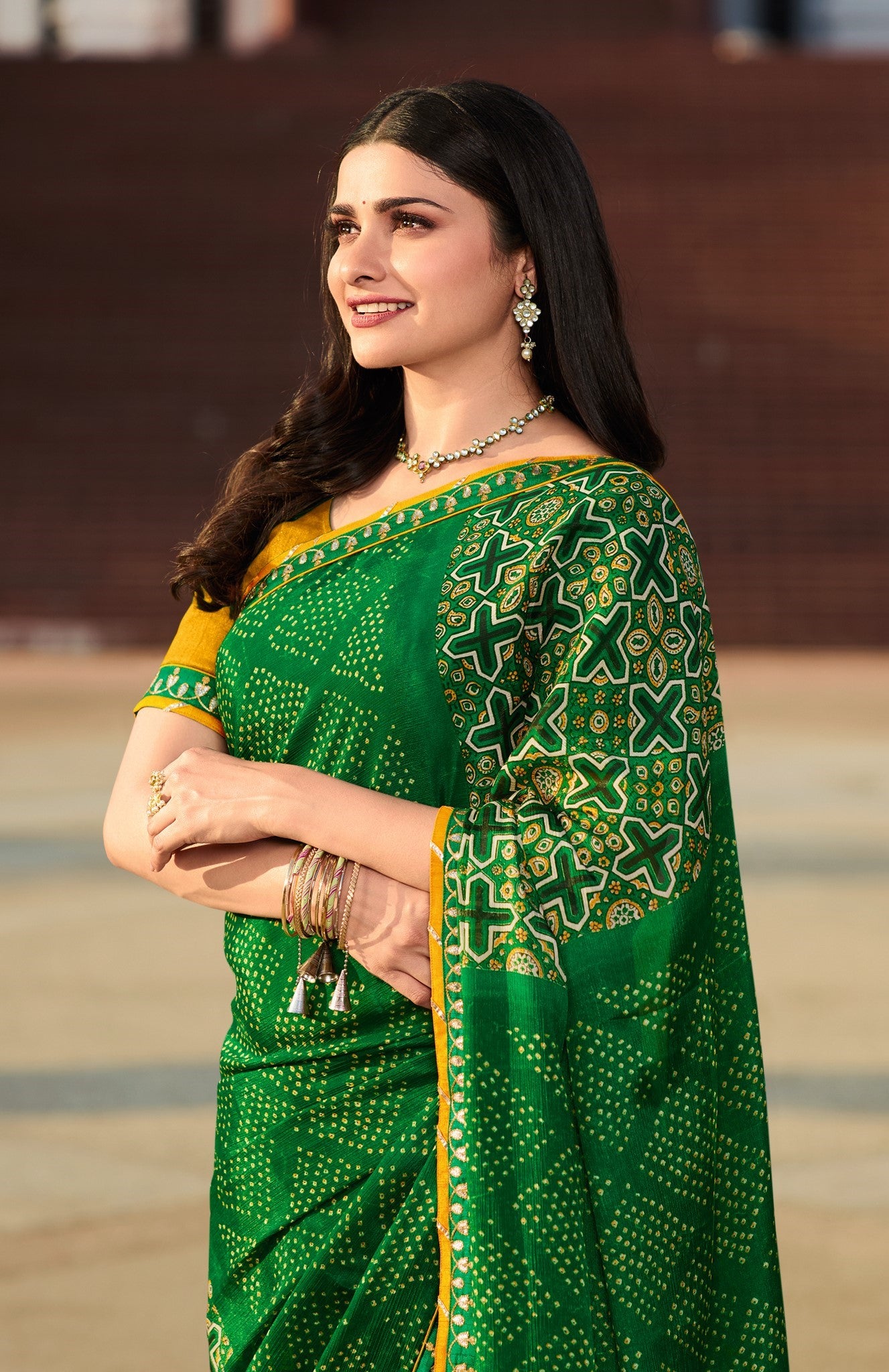 Vsaree Green Banglori Printed Pallu And Designer Border Saree With Banglori Blouse For Women
