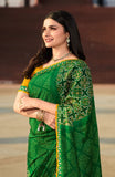 Vsaree Green Banglori Printed Pallu And Designer Border Saree With Banglori Blouse For Women