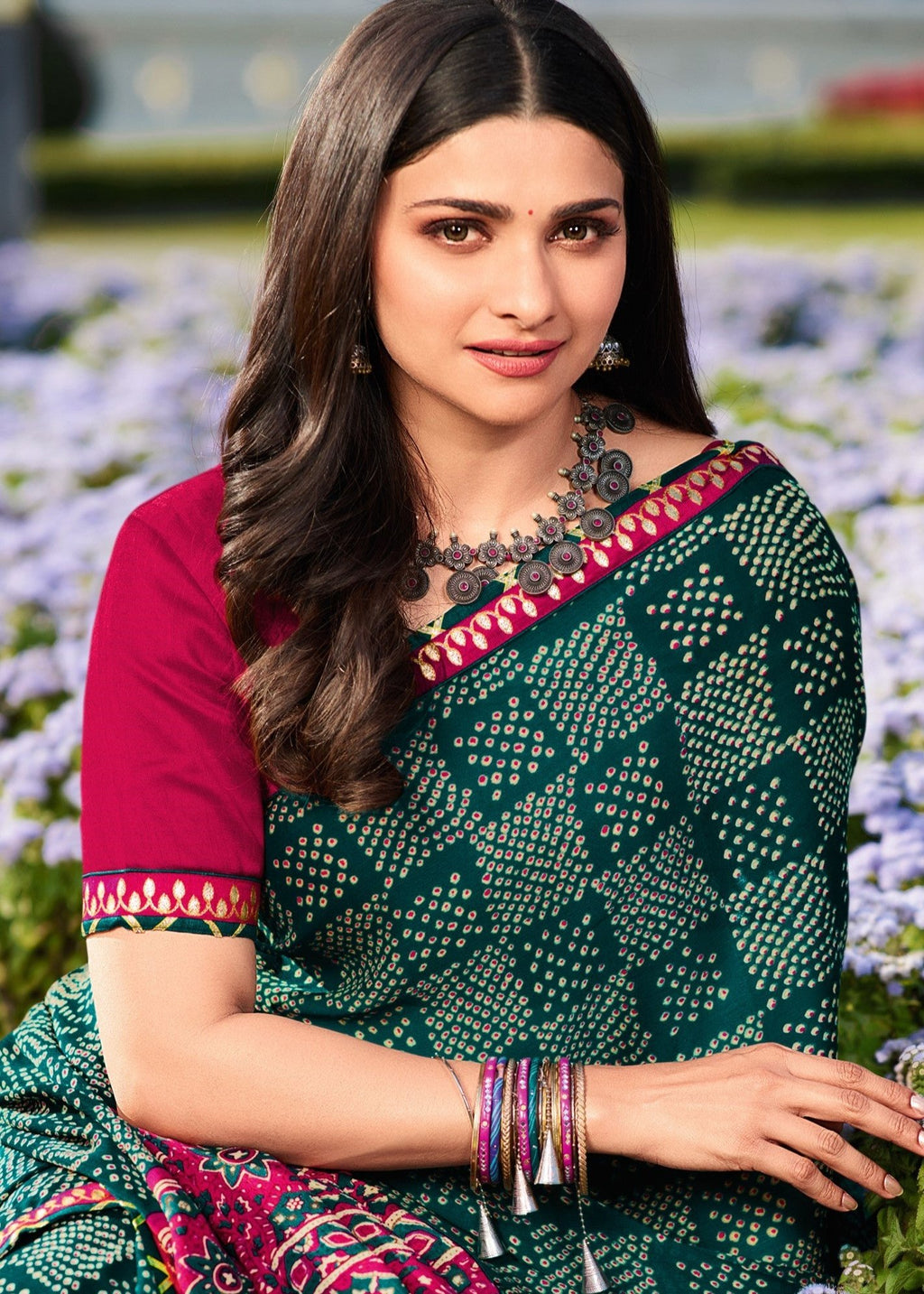 Vsaree Morpich Banglori Printed Pallu And Designer Border Saree With Banglori Blouse For Women