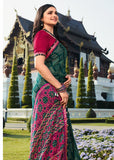 Vsaree Morpich Banglori Printed Pallu And Designer Border Saree With Banglori Blouse For Women