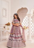 فراشة بصلية وردية نسائية شبكية مطرزة بخيط مهرجانات العمل LEHENGA CHOLI 
