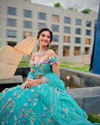 4 meter flared Fox Georgette Sequins Embroidered Work Lehenga, Exceptional Quality with Can-Can and Canvas Layers, A Perfect Fusion of Glamour and Comfort