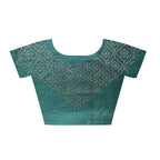 Vsaree Olive Green Silk Stone Work And Contrast Rich Pallu With Banglory Blouse Piece For Women