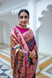 Vsaree Purple Soft Paithani Silk Saree with Rich Pallu Contras Border And Blouse Piece For  Women