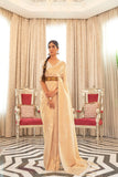 ساري حرير باناراسي منسوج ذهبي اللون من Vsaree Designer Golden Zari مع بلوزة ثقيلة 