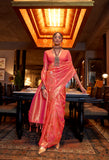 Designer Zari Weaving Floral Design Wedding Wear Banarasi  Silk Saree With Heavy Blouse