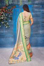 Vsaree Bandhej Paithani Silk Golden Border And Zari Weaving Rich Pallu With Blouse