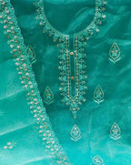 Zooara Sky Blue Color Organza Function And Wedding Dress Matrials With Bottom And Dupatta