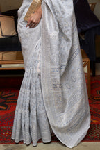 Designer Banarasi Silk Golden Border With Banarasi Design Saree And Blouse