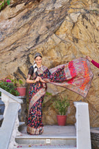 Vsaree Black Cotton Blend Saree And Zari Weaving Designer Border And Pallu With Blouse