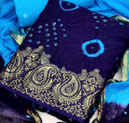 Zooara Blue Color Cotton Function And Wedding Dress Matrials With Bottom And Dupatta