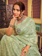 Vsaree Banarasi Dola Cotton Silk Saree Designer Border And Rich Pallu With Blouse