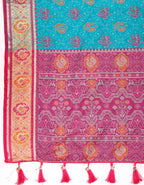 Vsaree Sky Blue Soft Silk Saree With Bandhani Style print Heavyu pallu And Blouse