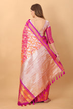 Vsaree Pink Kanjivaram Silk And Zari weaving Saree With Designer Border And Blouse