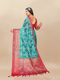 Vsaree Rama Kanjivaram Silk And Zari weaving Saree With Designer Border And Blouse