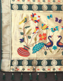 Vsaree Green Paithani Silk Flower Border And Zari Weaving Rich Pallu With Blouse