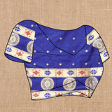 Vsaree Blue Paithani Silk Flower Border And Zari Weaving Rich Pallu With Blouse