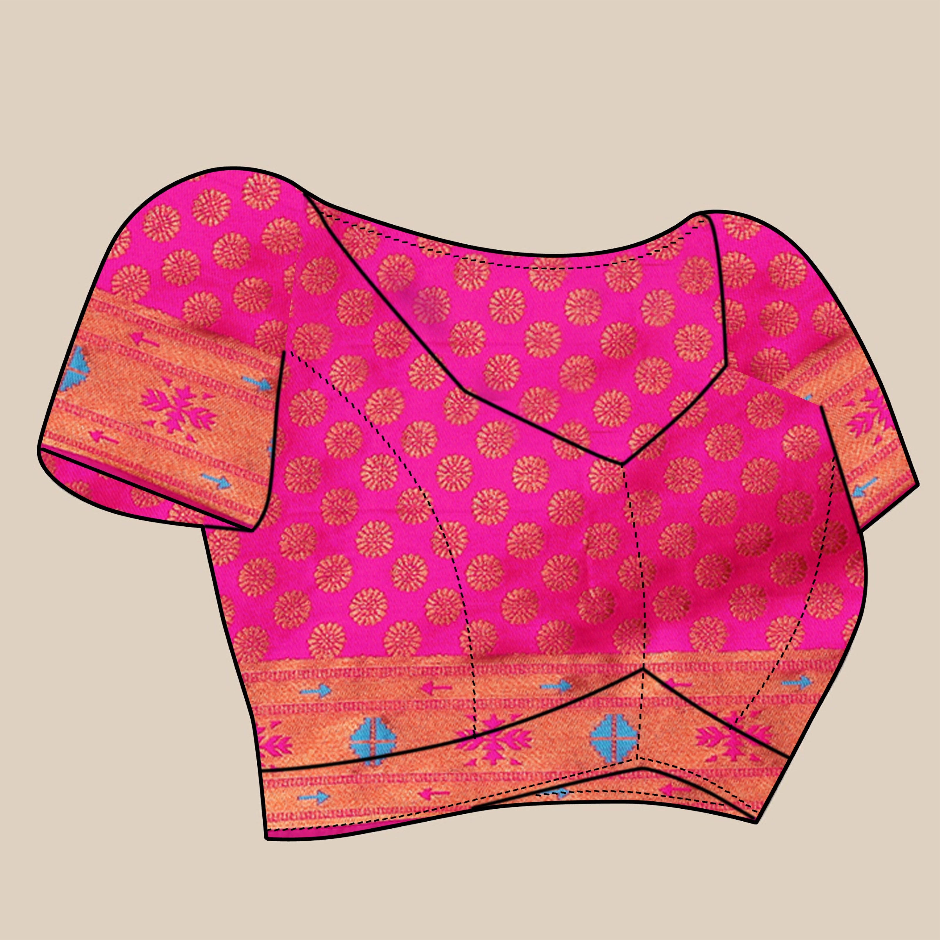 Vsaree Blue Paithani Silk Flower Border And Zari Weaving Rich Pallu With Blouse