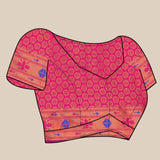 Vsaree Dark Blue Paithani Silk Flower Border And Zari Weaving Rich Pallu With Blouse