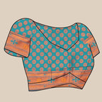Vsaree Orange Paithani Silk Flower Border And Zari Weaving Rich Pallu With Blouse