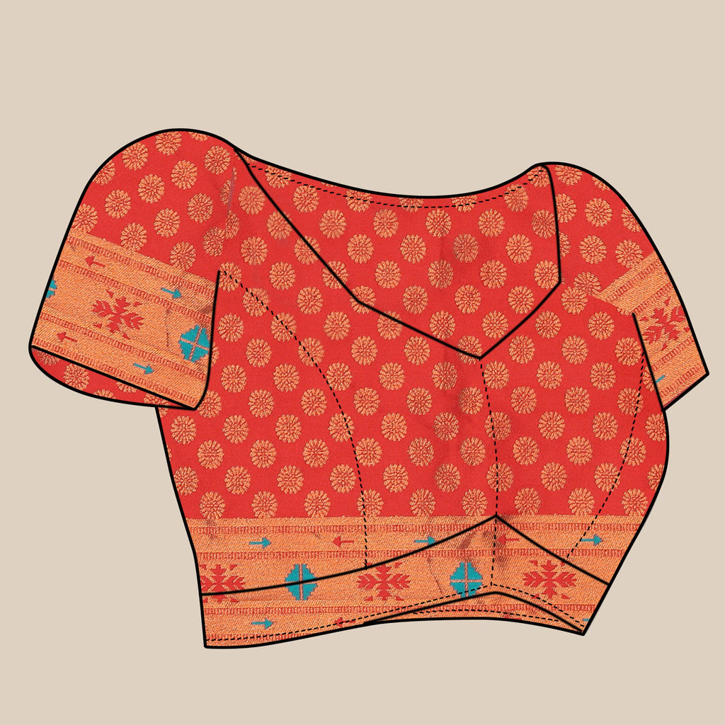 Vsaree Teal Paithani Silk Flower Border And Zari Weaving Rich Pallu With Blouse