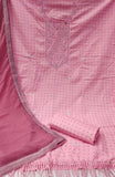 Pink Cotton Printed Dress Function And Wedding Wear  Embrodary  Work Semi Stitched  Matrials For Women