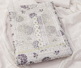 Purple Cotton Printed Dress Function And Wedding Wear  Printed Work Semi Stitched  Matrials For Women