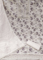 Purple Cotton Printed Dress Function And Wedding Wear  Printed Work Semi Stitched  Matrials For Women