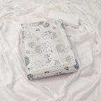 Teal Cotton Printed Dress Function And Wedding Wear  Printed Work Semi Stitched  Matrials For Women