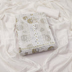 Yellow Cotton Printed Dress Function And Wedding Wear  Printed Work Semi Stitched  Matrials For Women