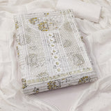 Yellow Cotton Printed Dress Function And Wedding Wear  Printed Work Semi Stitched  Matrials For Women