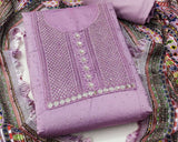 Purple Faux Georgette Dress  Wedding Wear  Diamond Work Semi Stitched  Matrials For Women