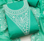 Zooara Green Color Chanderi Function And Wedding Dress Embrodary Work Matrials With Bottom And Dupatta