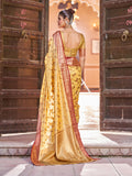 Vsaree Yellow Cotton Silk Saree Zari Weaving Border And Fancy Pallu With Blouse