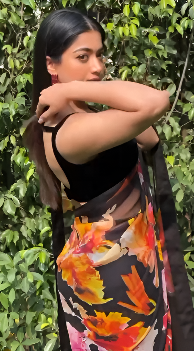 Vsaree Balck Banglori Printed Pallu And Designer Border Saree With Banglori Blouse For Women